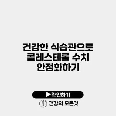 건강한 식습관으로 콜레스테롤 수치 안정화하기