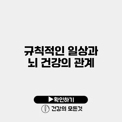 규칙적인 일상과 뇌 건강의 관계