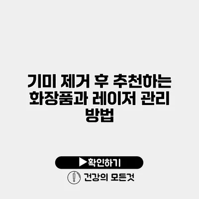 기미 제거 후 추천하는 화장품과 레이저 관리 방법