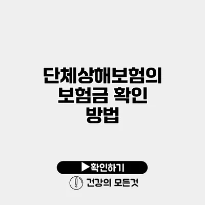 단체상해보험의 보험금 확인 방법