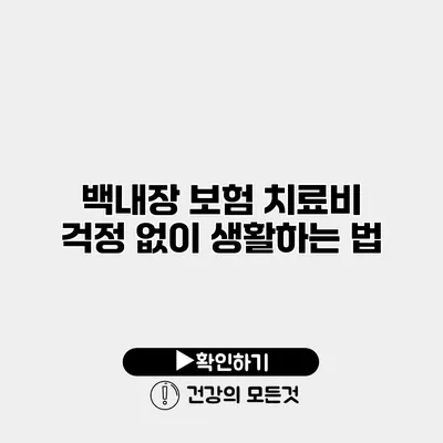 백내장 보험 치료비 걱정 없이 생활하는 법