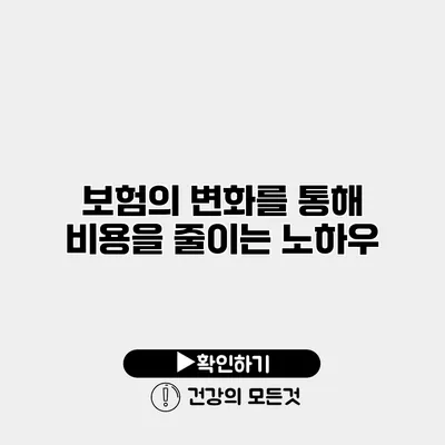 보험의 변화를 통해 비용을 줄이는 노하우
