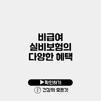 비급여 실비보험의 다양한 혜택