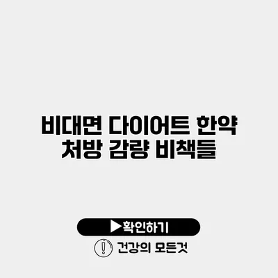 비대면 다이어트 한약 처방 감량 비책들