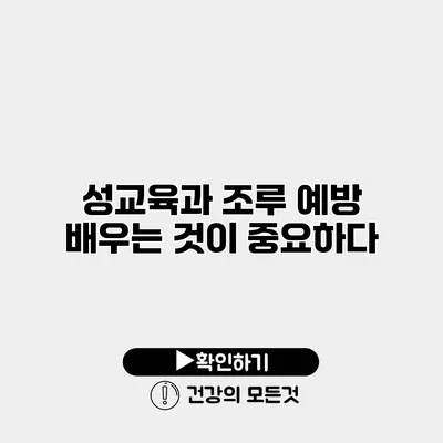 성교육과 조루 예방 배우는 것이 중요하다