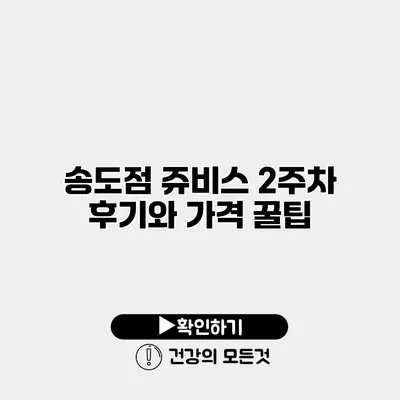 송도점 쥬비스 2주차 후기와 가격 꿀팁