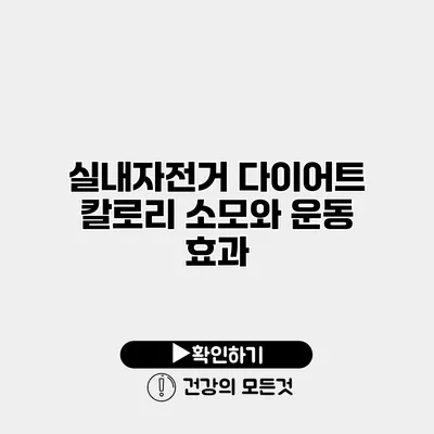 실내자전거 다이어트 칼로리 소모와 운동 효과