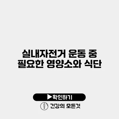 실내자전거 운동 중 필요한 영양소와 식단
