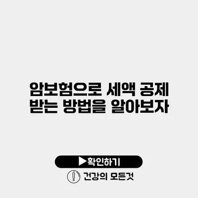 암보험으로 세액 공제 받는 방법을 알아보자
