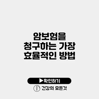암보험을 청구하는 가장 효율적인 방법