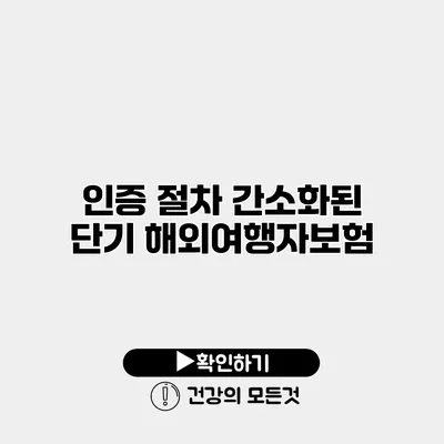 인증 절차 간소화된 단기 해외여행자보험