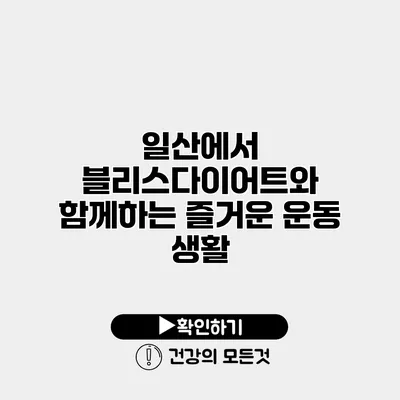 일산에서 블리스다이어트와 함께하는 즐거운 운동 생활