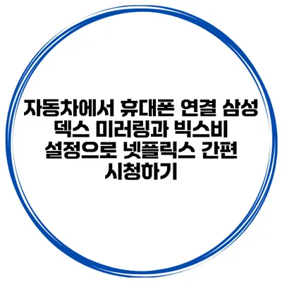 자동차에서 휴대폰 연결 삼성 덱스 미러링과 빅스비 설정으로 넷플릭스 간편 시청하기