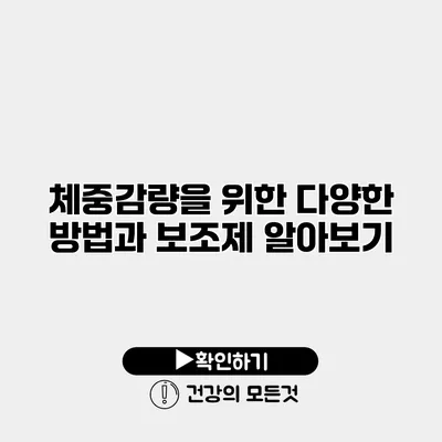 체중감량을 위한 다양한 방법과 보조제 알아보기