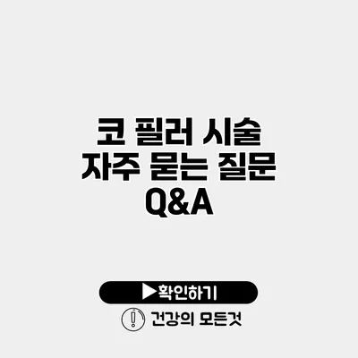 코 필러 시술 자주 묻는 질문 Q&A
