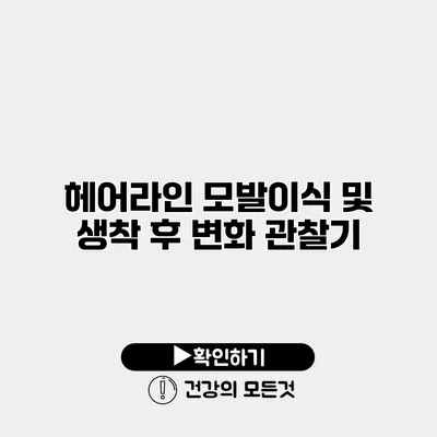 헤어라인 모발이식 및 생착 후 변화 관찰기