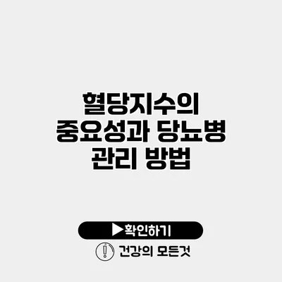 혈당지수의 중요성과 당뇨병 관리 방법