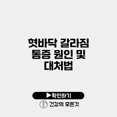 혓바닥 갈라짐 통증 원인 및 대처법