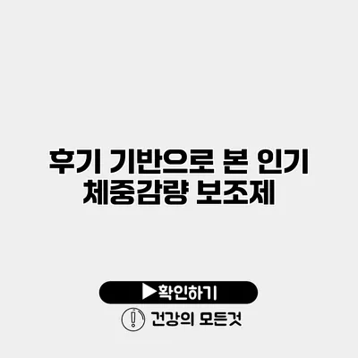 후기 기반으로 본 인기 체중감량 보조제