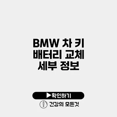 BMW 차 키 배터리 교체 세부 정보