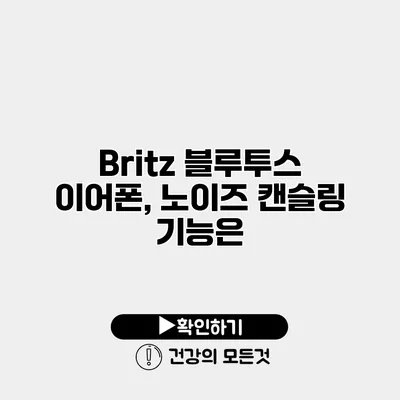 Britz 블루투스 이어폰, 노이즈 캔슬링 기능은?