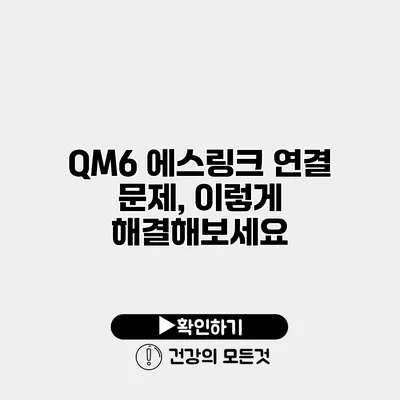 QM6 에스링크 연결 문제, 이렇게 해결해보세요