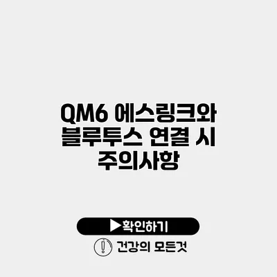 QM6 에스링크와 블루투스 연결 시 주의사항