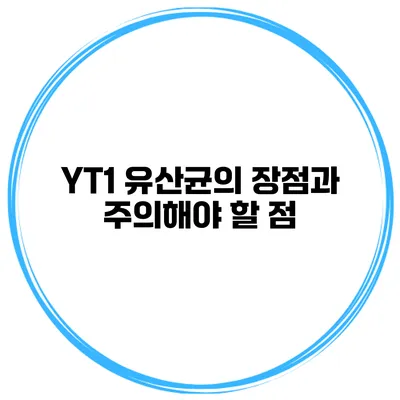 YT1 유산균의 장점과 주의해야 할 점