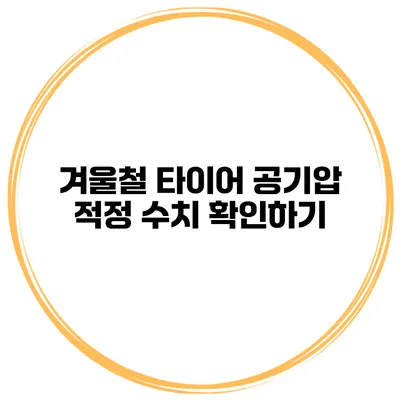 겨울철 타이어 공기압 적정 수치 확인하기