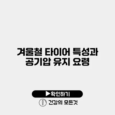 겨울철 타이어 특성과 공기압 유지 요령