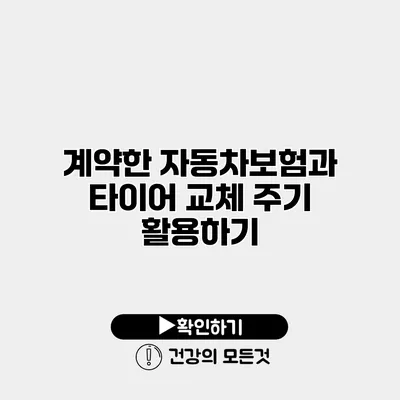 계약한 자동차보험과 타이어 교체 주기 활용하기
