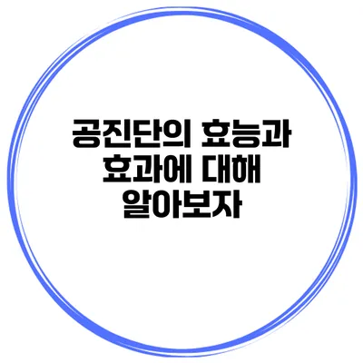 공진단의 효능과 효과에 대해 알아보자