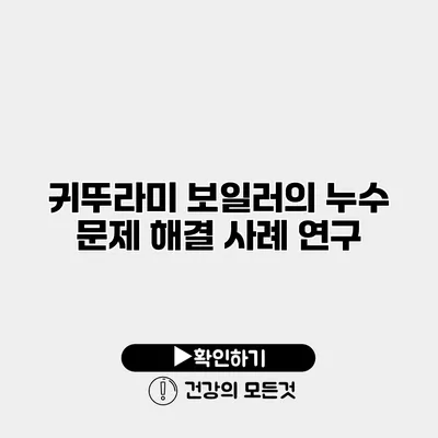 귀뚜라미 보일러의 누수 문제 해결 사례 연구