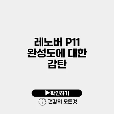 레노버 P11 완성도에 대한 감탄