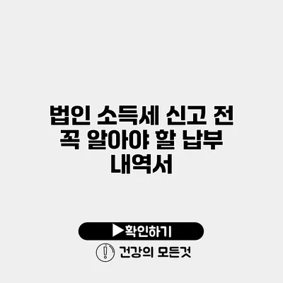 법인 소득세 신고 전 꼭 알아야 할 납부 내역서