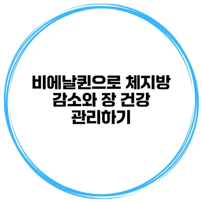 비에날퀸으로 체지방 감소와 장 건강 관리하기