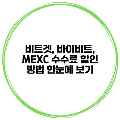 비트겟, 바이비트, MEXC 수수료 할인 방법 한눈에 보기