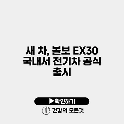 새 차, 볼보 EX30 국내서 전기차 공식 출시
