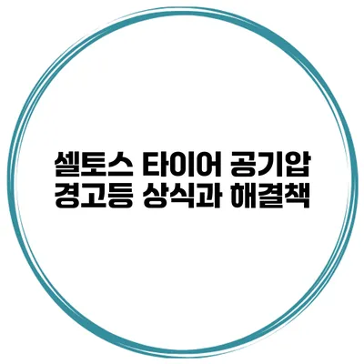 셀토스 타이어 공기압 경고등 상식과 해결책