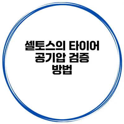 셀토스의 타이어 공기압 검증 방법