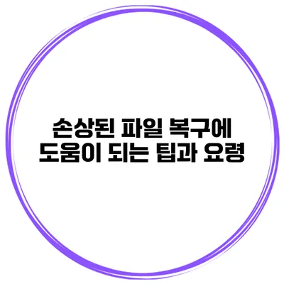 손상된 파일 복구에 도움이 되는 팁과 요령