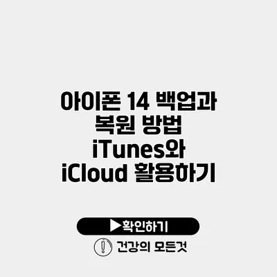 아이폰 14 백업과 복원 방법 iTunes와 iCloud 활용하기