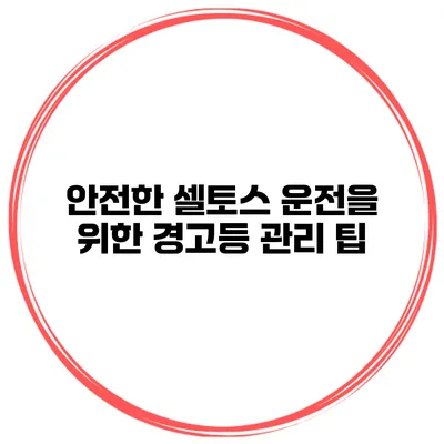 안전한 셀토스 운전을 위한 경고등 관리 팁