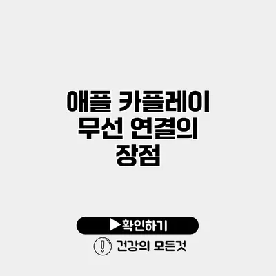애플 카플레이 무선 연결의 장점