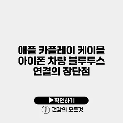 애플 카플레이 케이블 아이폰 차량 블루투스 연결의 장단점