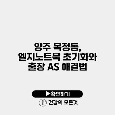 양주 옥정동, 엘지노트북 초기화와 출장 AS 해결법