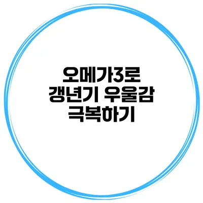 오메가3로 갱년기 우울감 극복하기