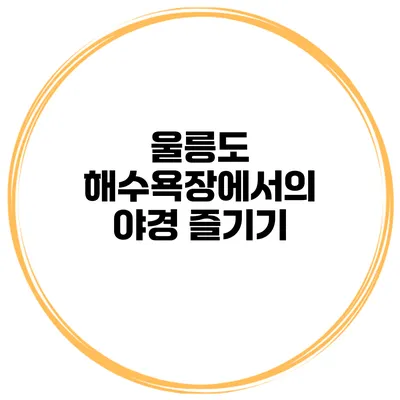 울릉도 해수욕장에서의 야경 즐기기