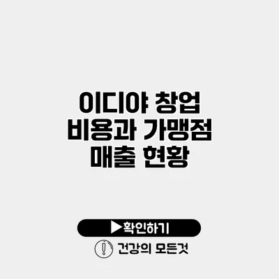 이디야 창업 비용과 가맹점 매출 현황