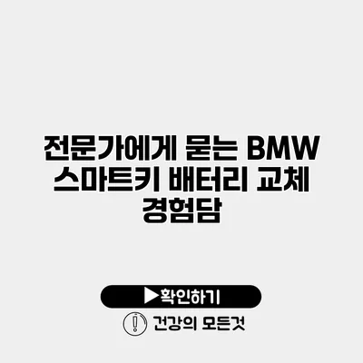 전문가에게 묻는 BMW 스마트키 배터리 교체 경험담